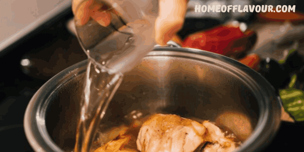 Add Water and Simmer in chicken