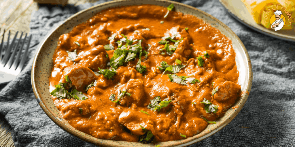 Traditional butter chicken preparation