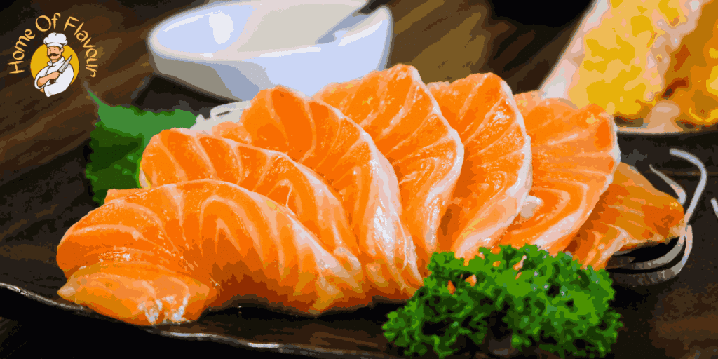 marinated salmon sashimi