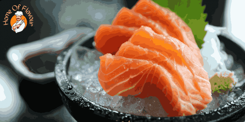 marinated salmon sashimi