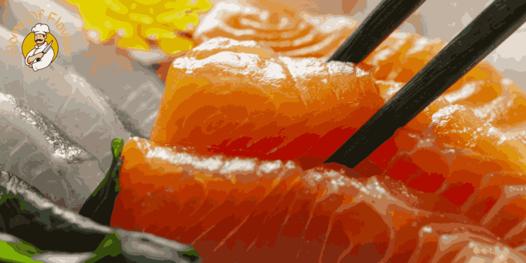 marinated salmon sashimi
