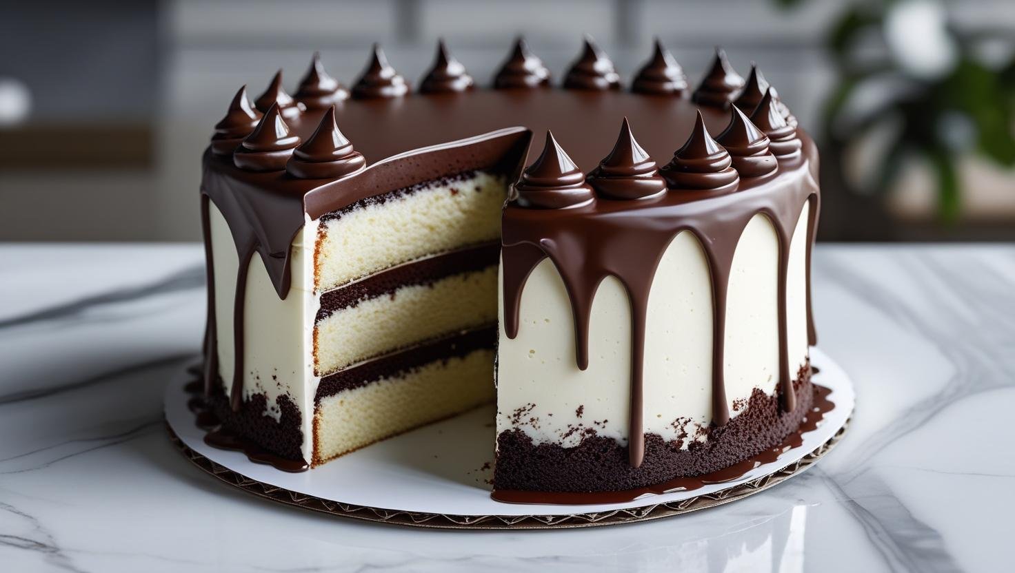 Vanilla Cake with Chocolate Ganache
