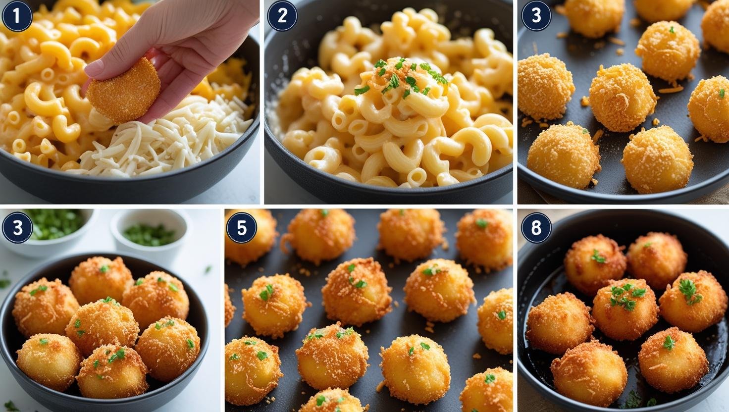 how to make Fried Mac and Cheese Bites step by step