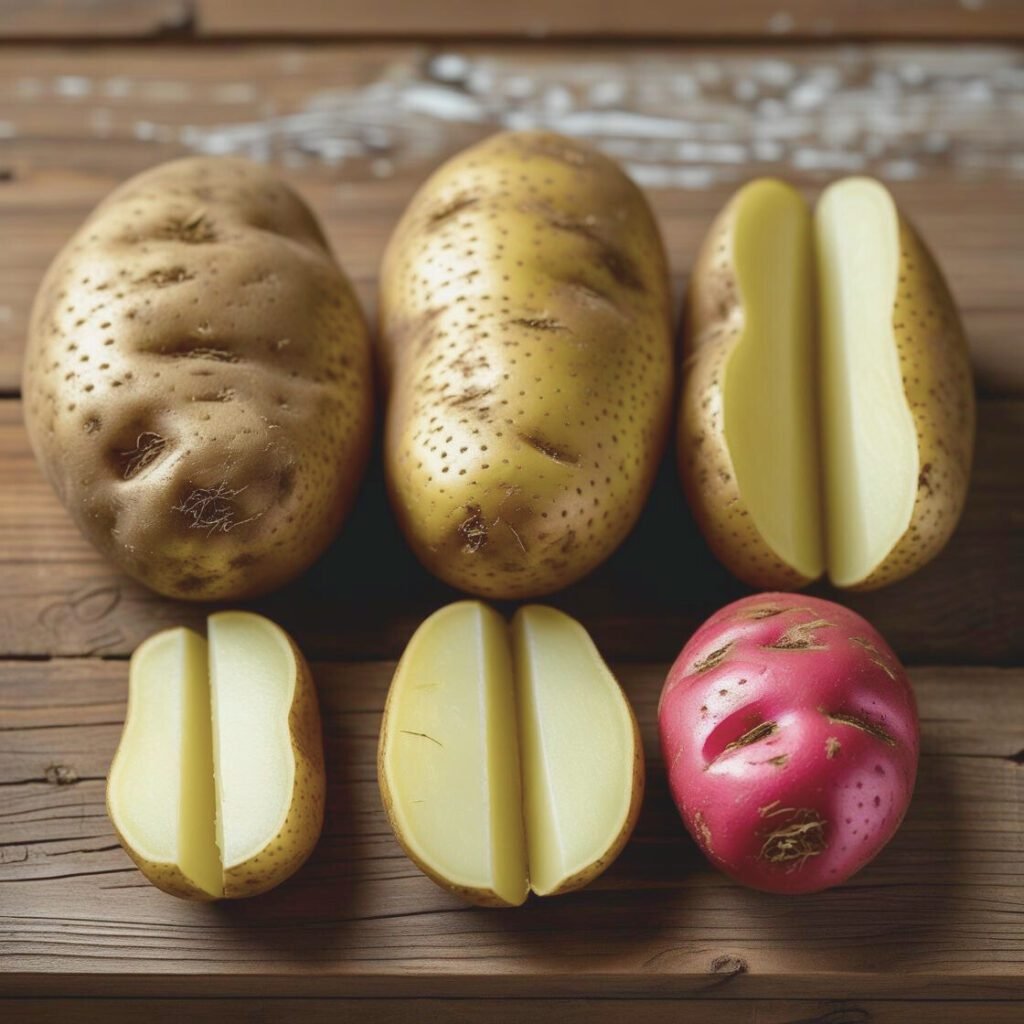 Russet, Yukon Gold, and red potatoes for grilling comparison