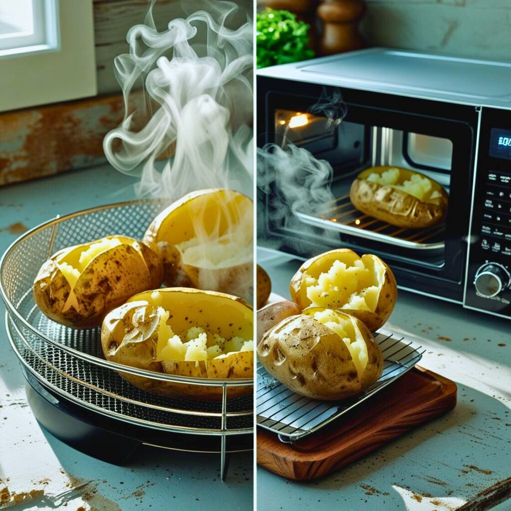 Reheating grilled baked potato in an air fryer