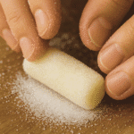 Mixing condensed milk and powdered milk for an easy **no cook pastillas** recipe