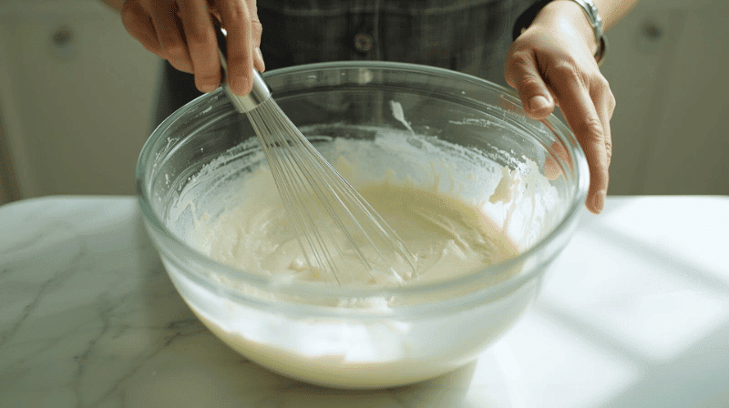 Mixing ingredients for puto Filipino steamed cakes | Easy kakanin recipe preparation | How to make Filipino rice cakes